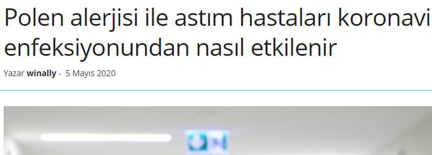 Polen Alerjisi ve Astım Hastaları Koronavirüs Enfeksiyonundan Nasıl Etkilenir?