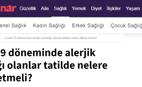 Covid-19 döneminde alerjik hastalığı olanlar tatilde nelere dikkat etmeli